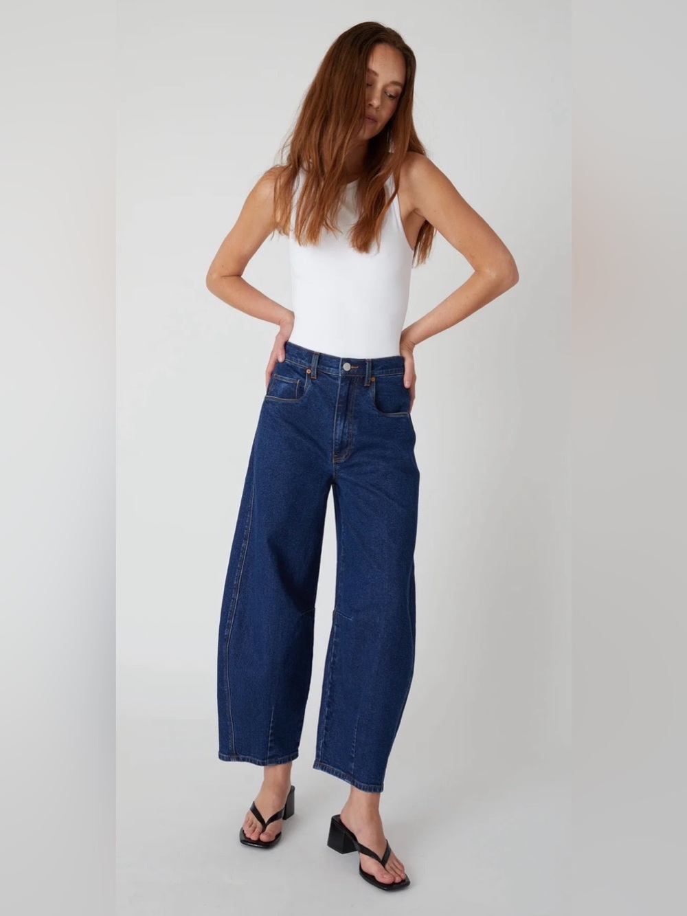Blank NYC NWT $355 THE CHASE DEEP DOWN High Rise Barrel Jeans